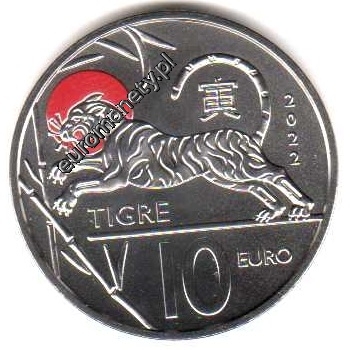 10 euro San Marino 2022 Kalendarz chiński - Tygrys