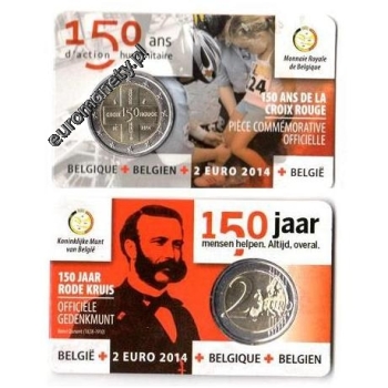 2 euro okolicznościowe Belgia 2014 Czerwony Krzyż folder