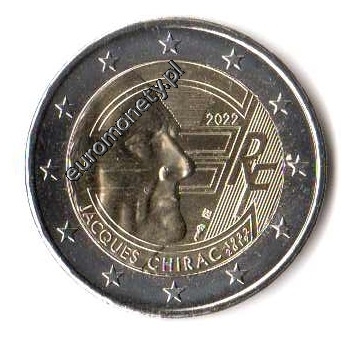 2 euro okolicznościowe Francja 2022 Jacques Chirac