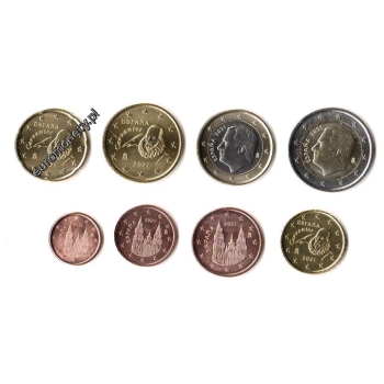 Komplet 8 monet obiegowych Hiszpania 2023