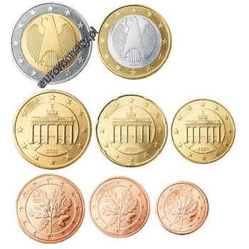 Komplet 8 monet obiegowych Niemcy - mieszane