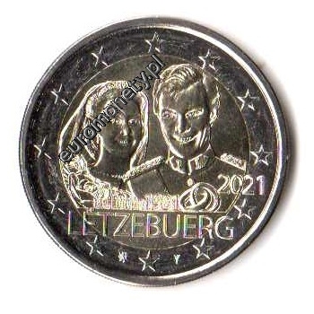 2 euro okolicznościowe Luksemburg 2021 Ślub - zwykła