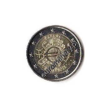 2 euro okolicznościowe Hiszpania 2012 - 10-lat euro w obiegu