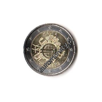 2 euro okolicznościowe Malta 2012 - 10-lat euro w obiegu