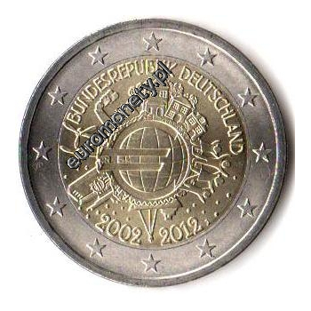 2 euro okolicznościowe Niemcy 2012 - 10-lat euro w obiegu